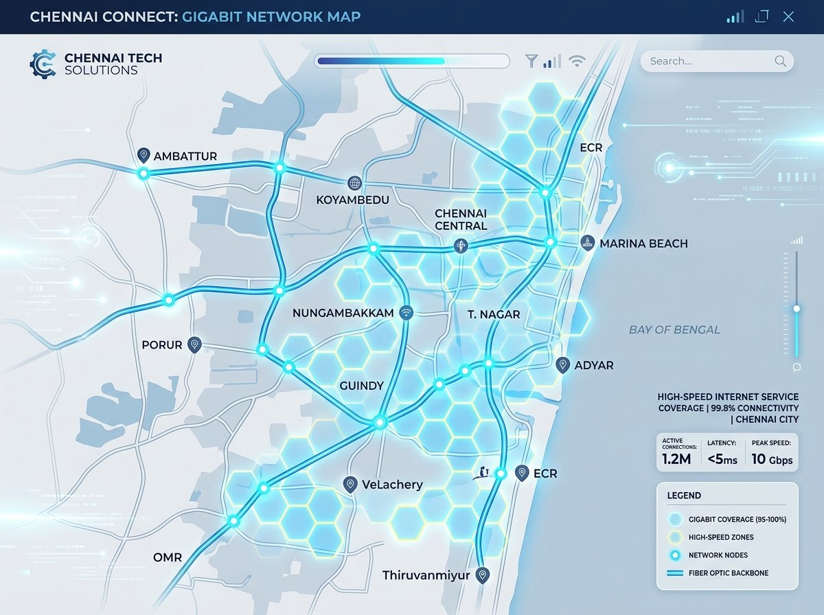 Fibre Cloud Network Chennai Service Coverage Map
